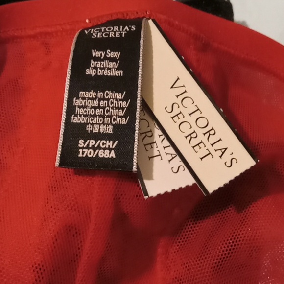 Victoria Secret-RED "Very Sexy"- Brazilian Slip Sheer- Mesh Panty-Small - Picture 10 of 10